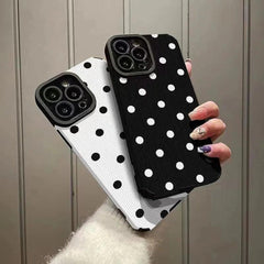 Cute Simple Polka Dots Phone Case for iPhone 15, 14, 13, 12, 11 Pro Max, 15, 14, 13 Mini, X, XR, XS Max, 7, 8 Plus