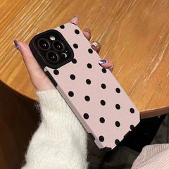 Cute Simple Polka Dots Phone Case for iPhone 15, 14, 13, 12, 11 Pro Max, 15, 14, 13 Mini, X, XR, XS Max, 7, 8 Plus