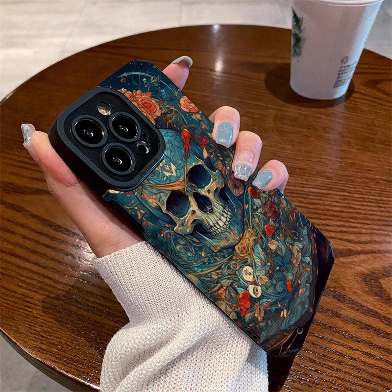 Cute Skeleton Skull Pattern Phone Case for iPhone 15, 14, 13, 12, 11 Pro Max, Mini, X, XS Max, XR, 7, 8 Plus, SE