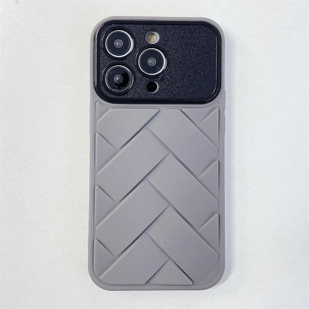 Cute Soft Weave Pattern Phone Case for iPhone 15, 11-14 Pro Max