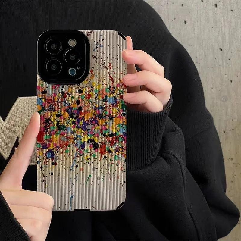 Cute Watercolor Ink Splash Arts Phone Case for iPhone 7, 8, X, XR, XS Max, 11, 12, 13, 14, 15, Pro Max, Mini 12, 13, 14, 15 Plus