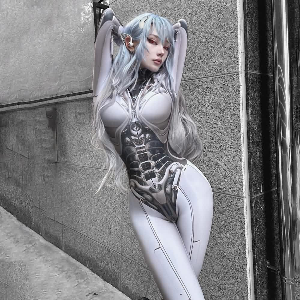 Cybergoth Skeleton Full Bodysuit