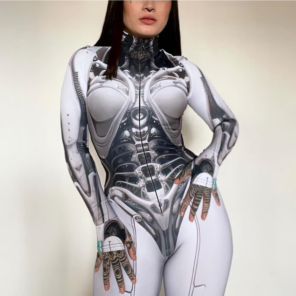 Cybergoth Skeleton Full Bodysuit