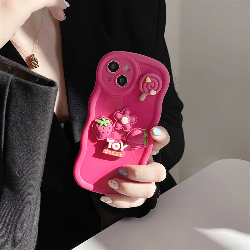 Cute 3D Strawberry Lollipop Phone Case