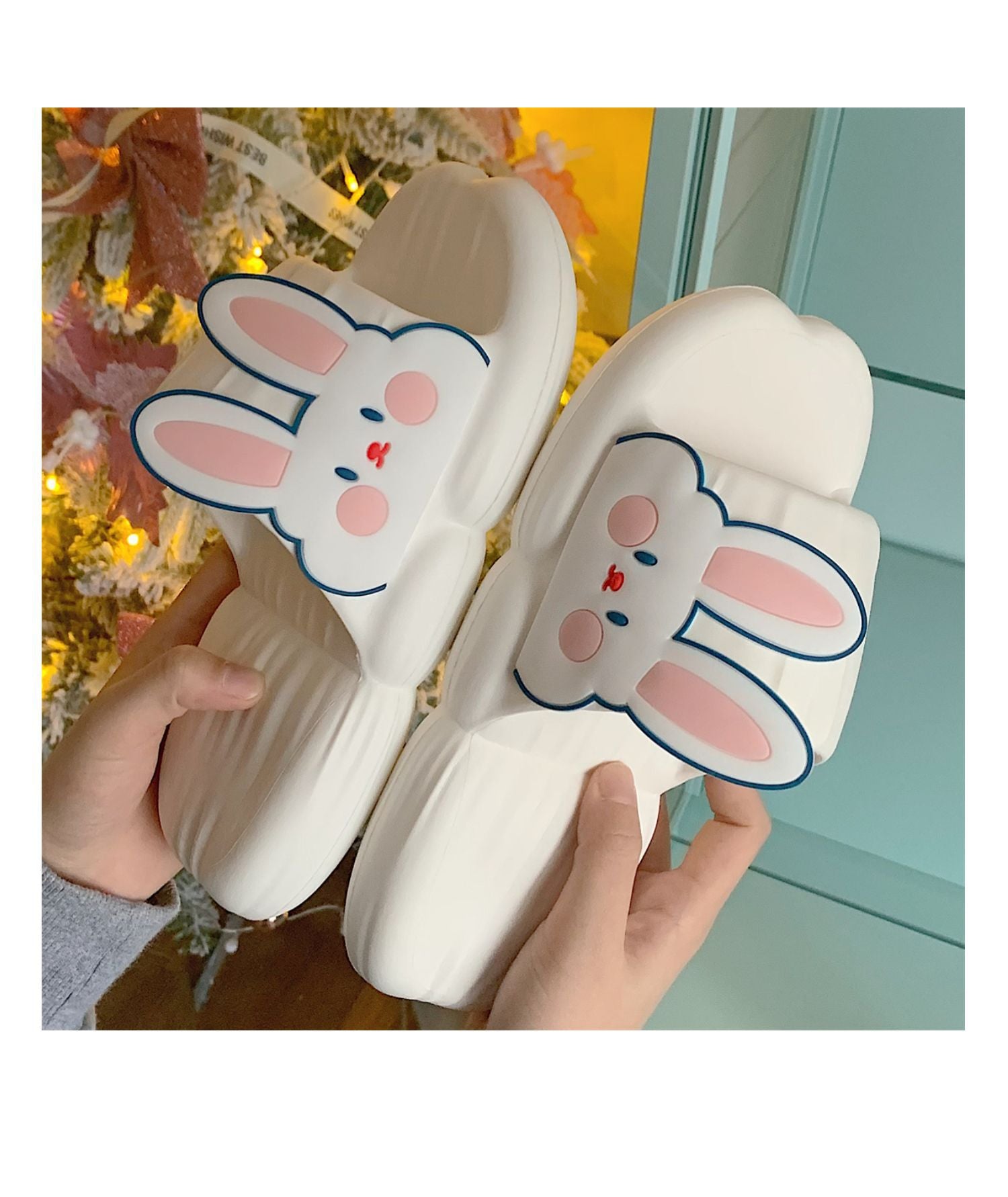 Summer Cute Bunny Stripe Slippers