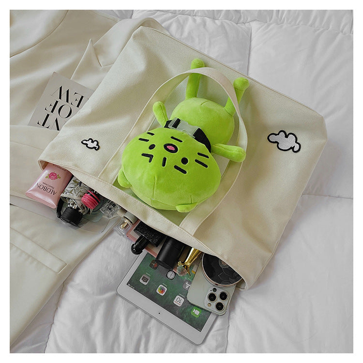 Funny Green Cat Tote Bag