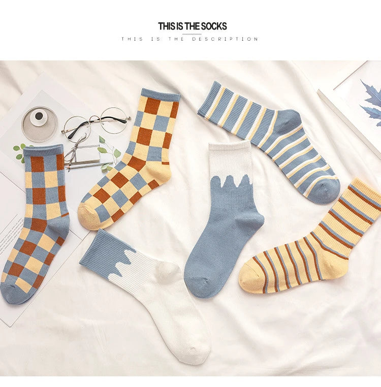 Blue Cotton Socks