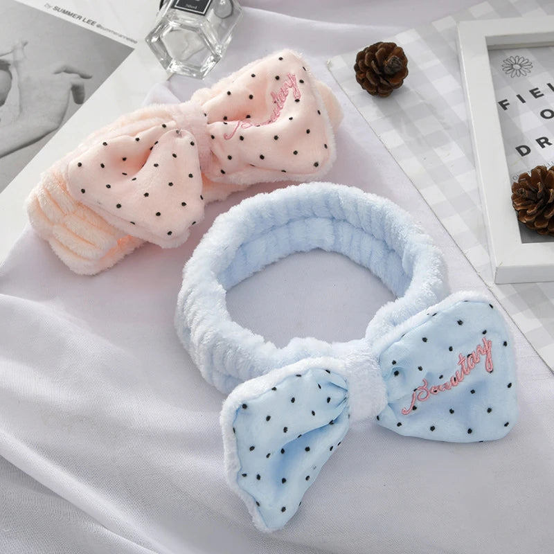 Cross Polka Dot Bow Headband