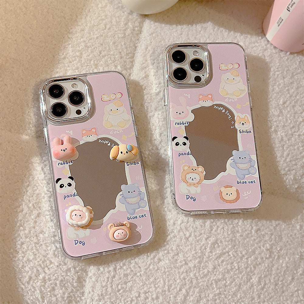 Colorful Animal Electroplated Mirror Phone Case