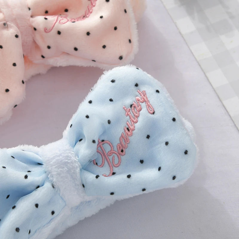 Cross Polka Dot Bow Headband