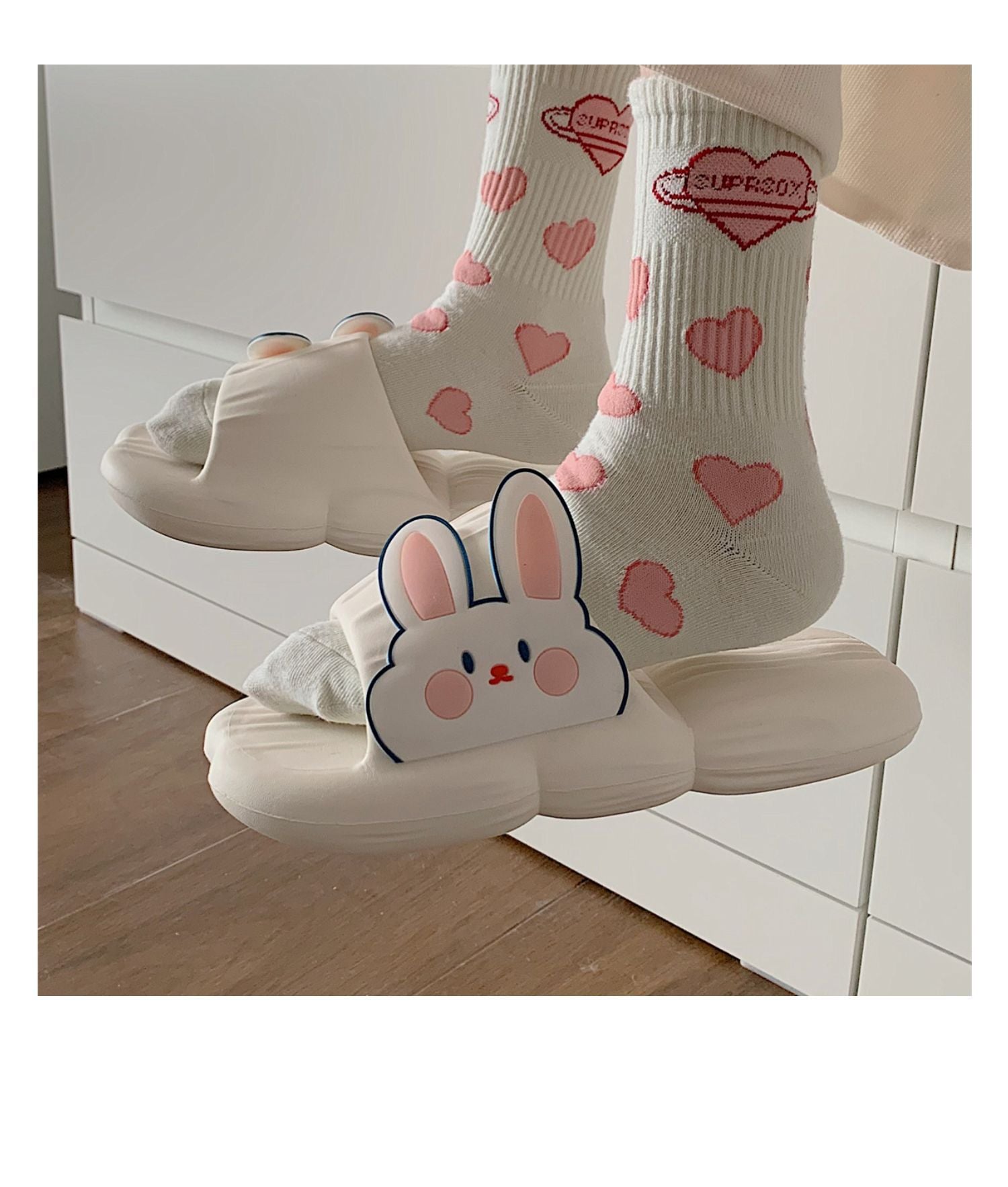 Summer Cute Bunny Stripe Slippers