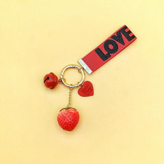 Kawaii Strawberry Bell Keychain