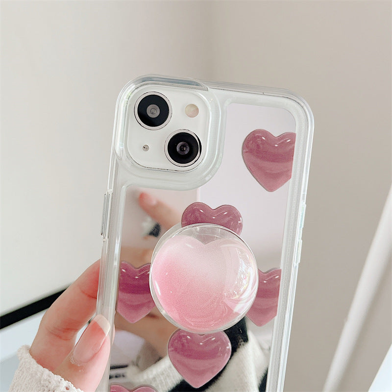 Pink Heart Mirror Phone Case