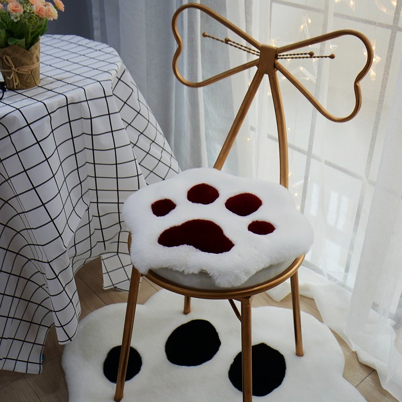 Cute Cat Paw Plush Cushion Carpet