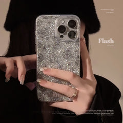 Retro Glitter Rose Phone Case