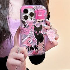 Sweet Cool Cat Illustration Pendant Phone Case