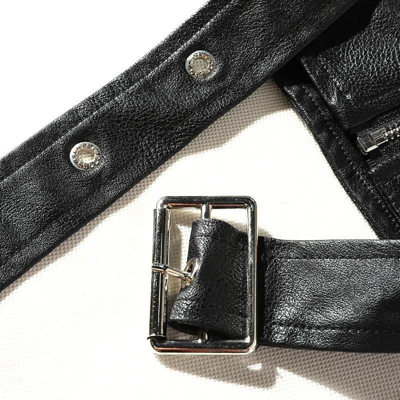 Ribbon Denim Leather Jacket