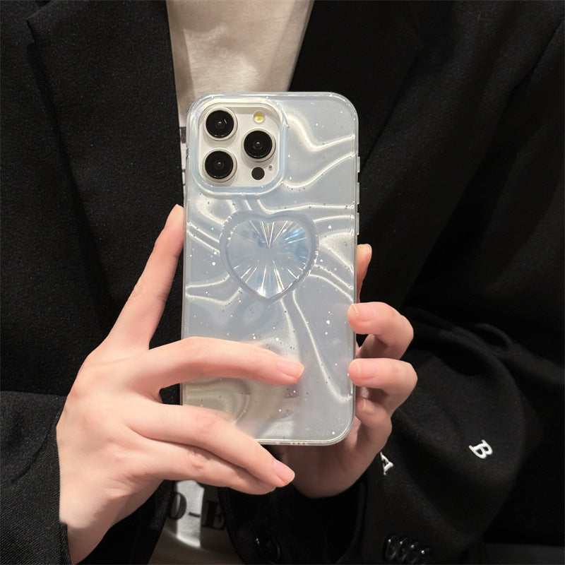 Laser Love Rhinestone Holder Phone Case