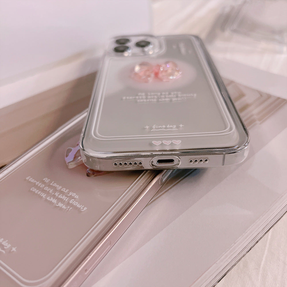 Clear Crystal Bow Phone Case