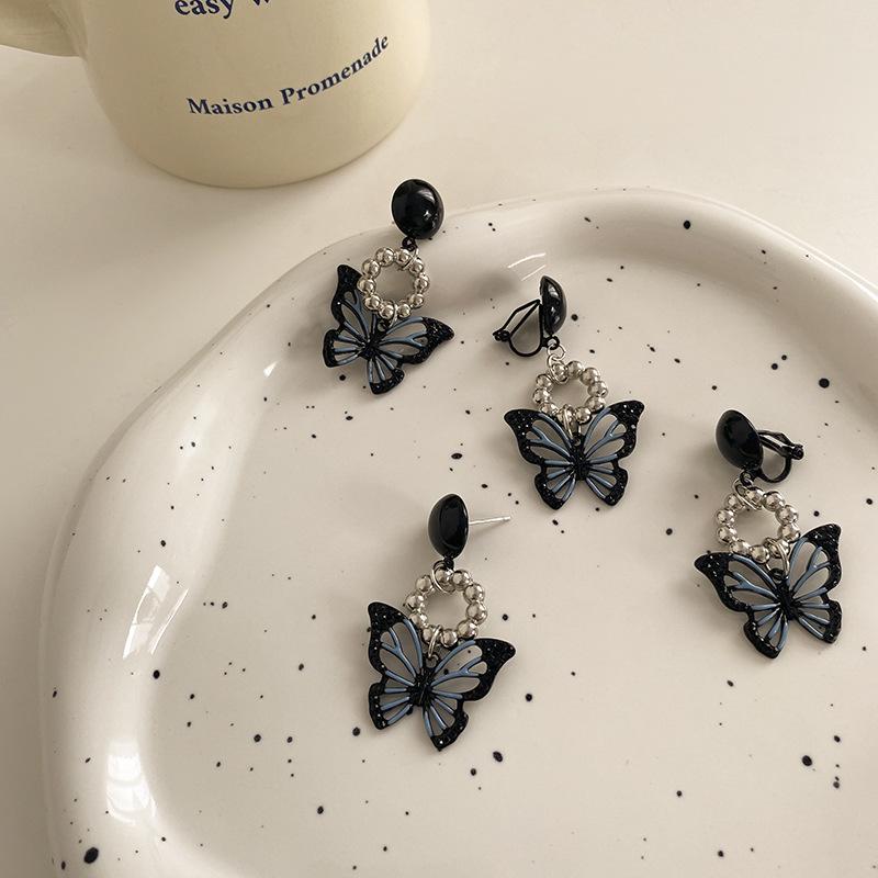 Cute Cool Black Butterfly Earrings