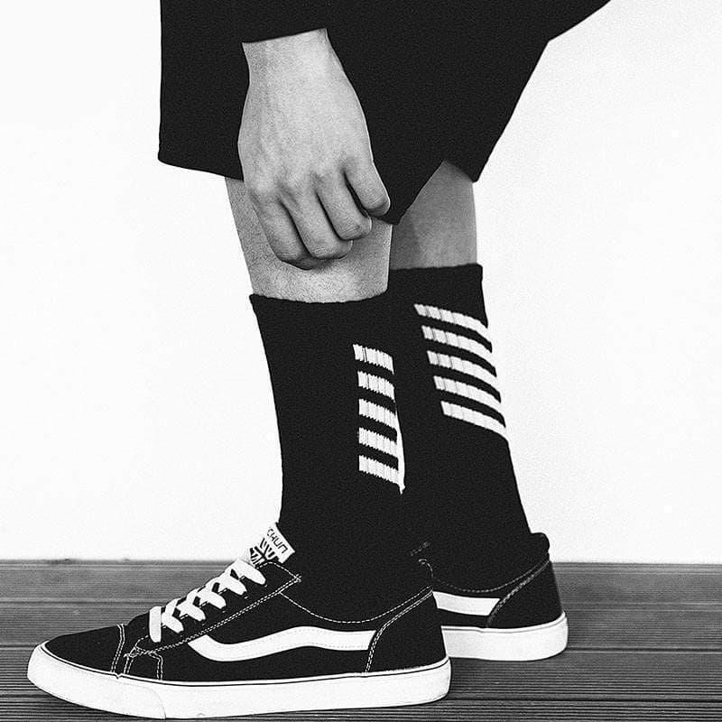 Striped Skateboard Socks 3PCS