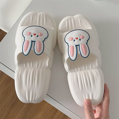 Summer Cute Front Bunny Stripe Slippers