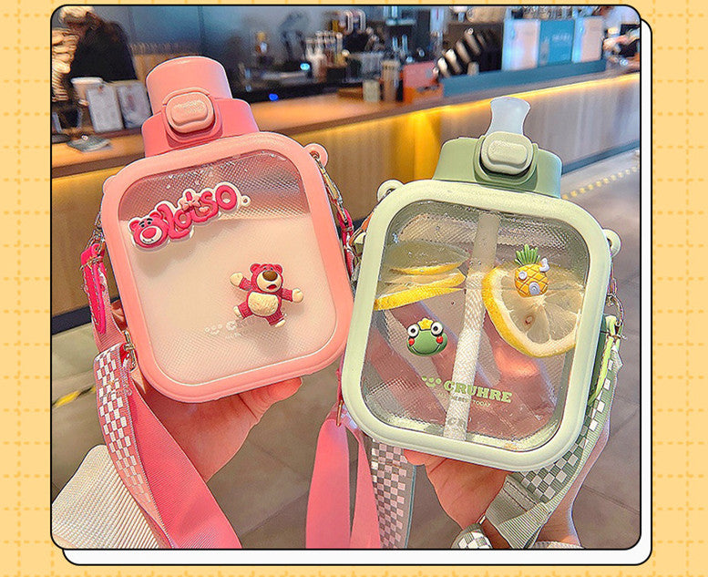 Cute Macaron Transparent Water Bottle (700ML)