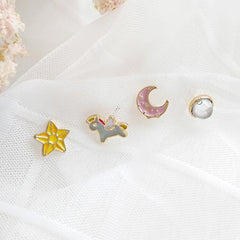 Cute Rainbow Animals Earrings*4pcs