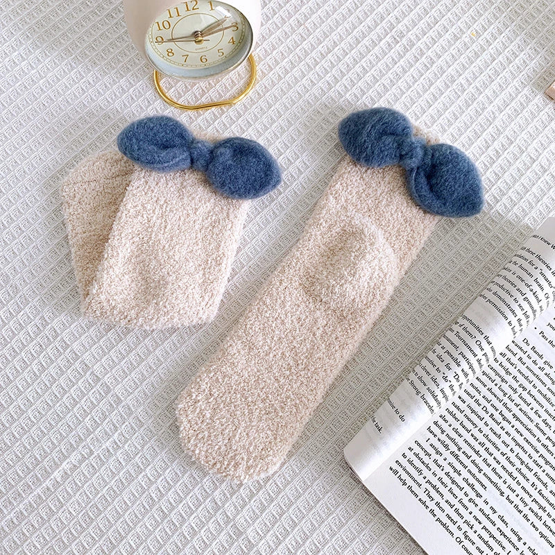 Bowknot Thickened Floor Socks