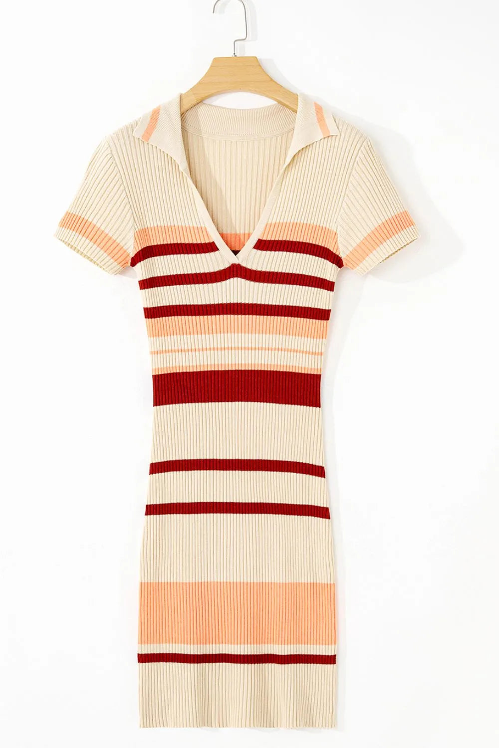 Contrast Striped Short Sleeve Mini Dress