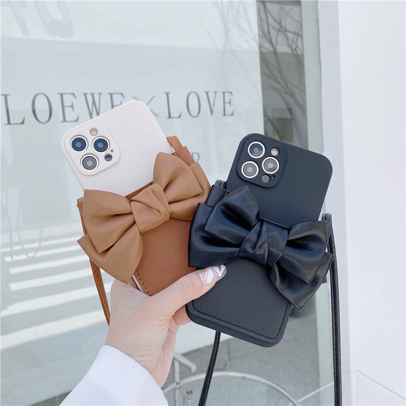 Bowknot Card Case Phone Case