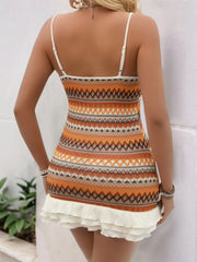 Ruffled Printed Mini Cami Dress