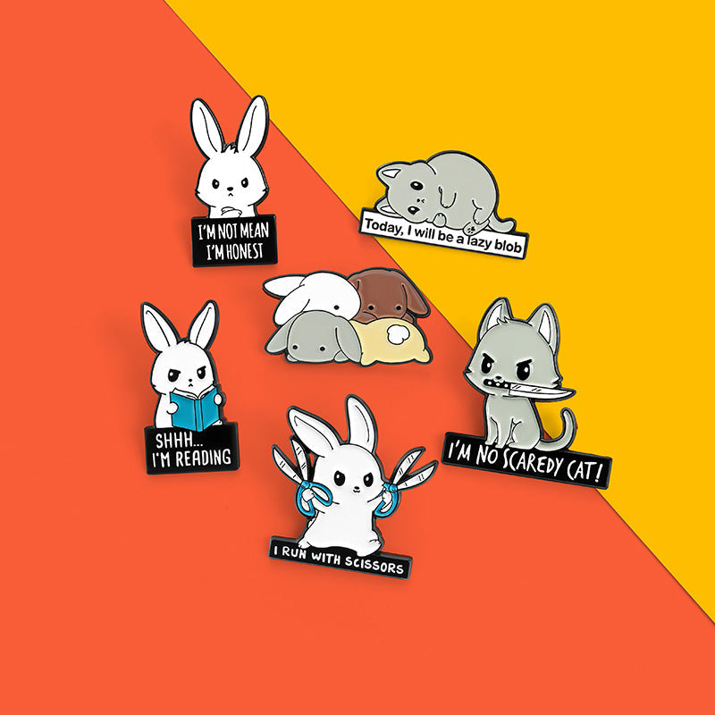 Cartoon Rabbit Hamster Letter Pins