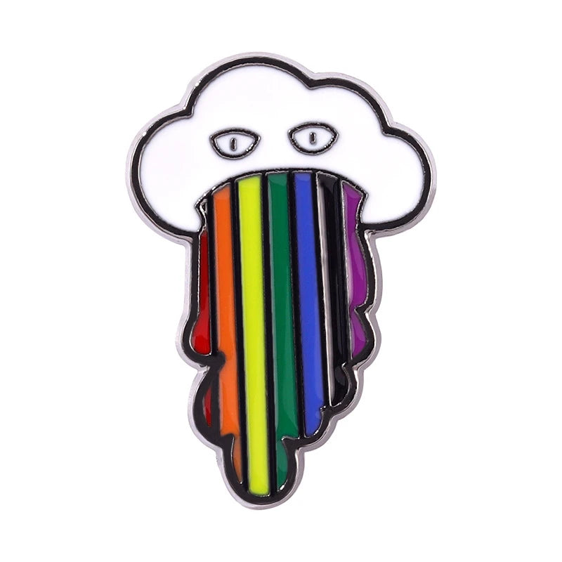 Rainbow Balloon Flag Pins