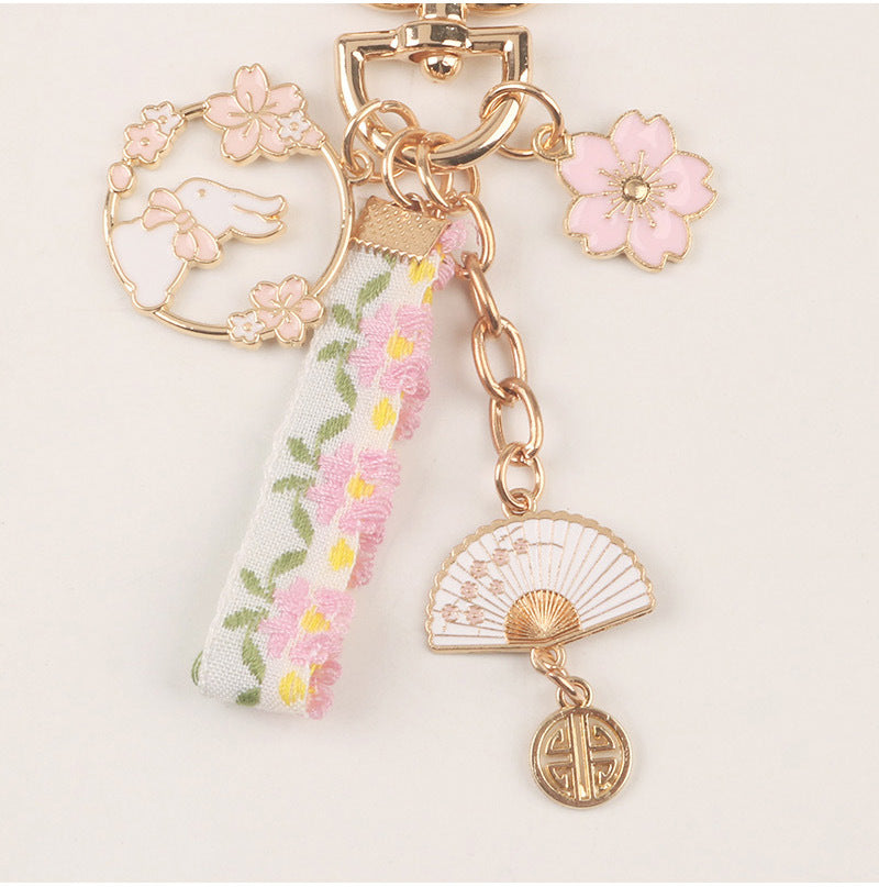 Cute Rabbit Fan Keychain