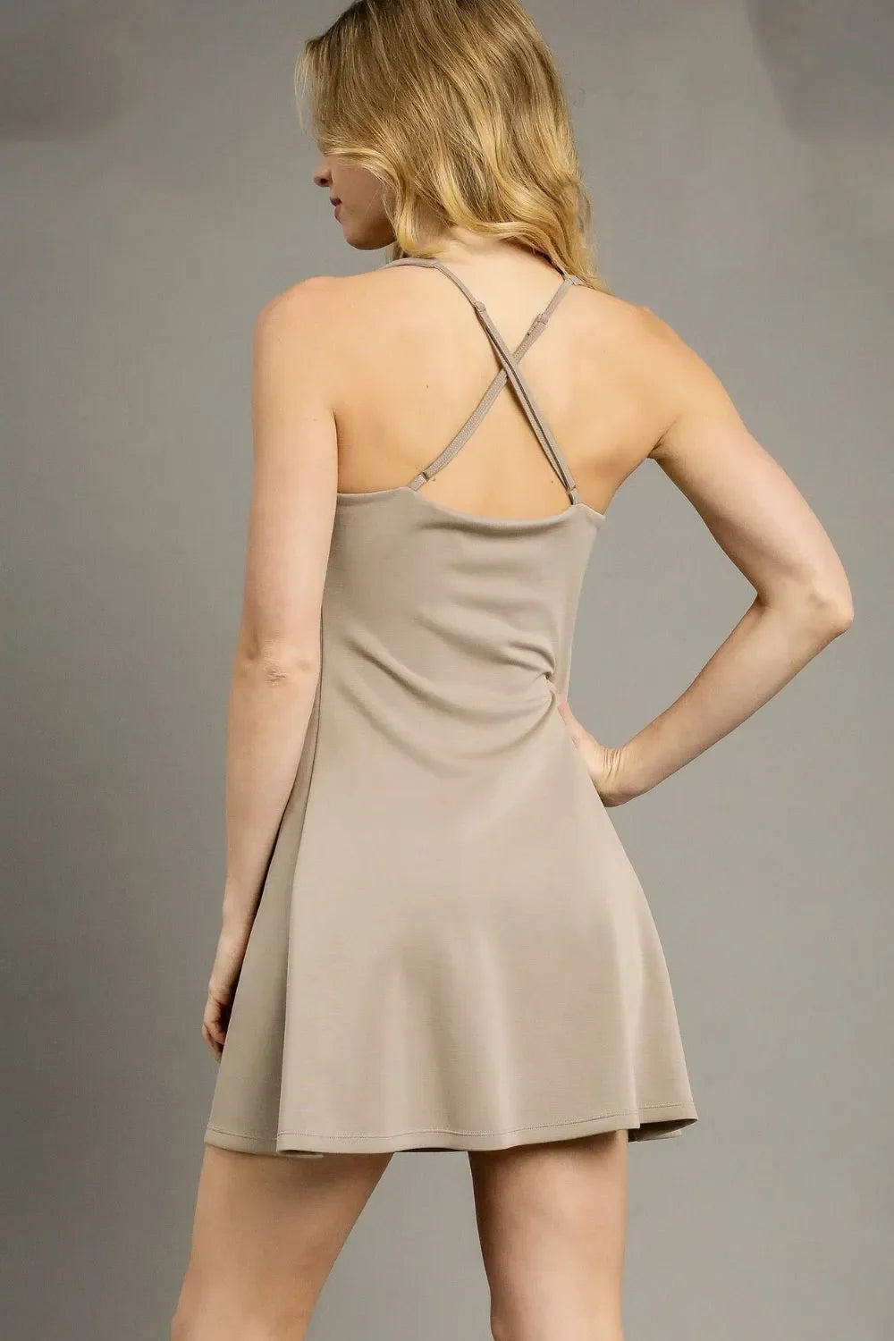 Crisscross Square Neck Dress