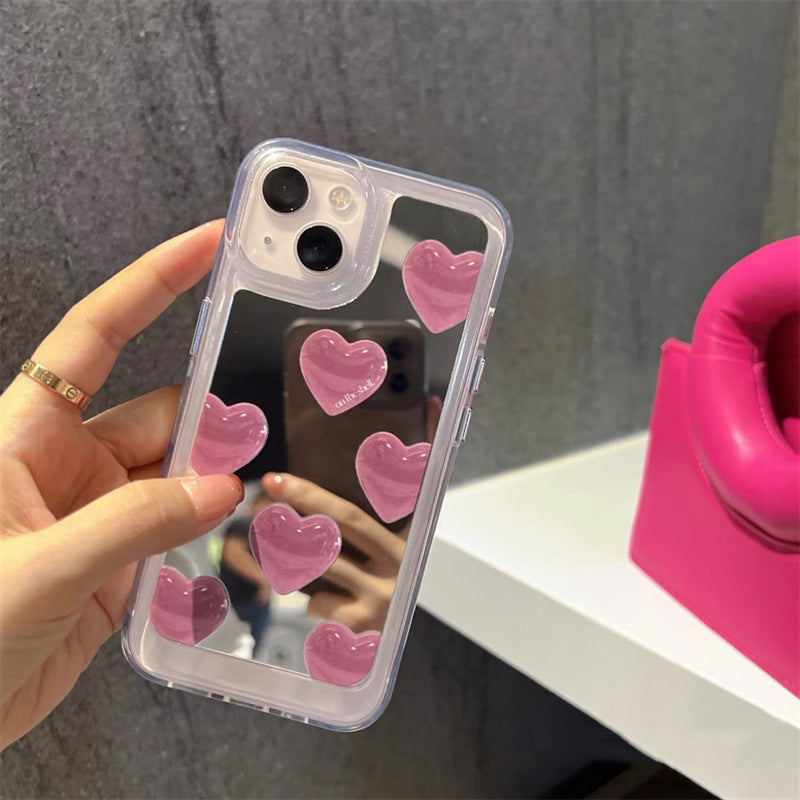 Pink Heart Mirror Phone Case