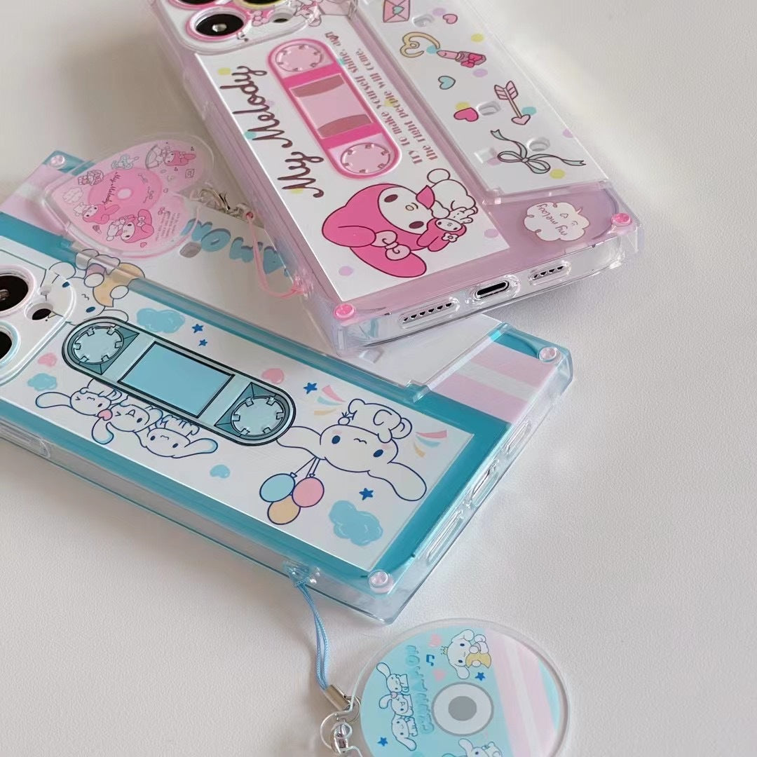 Cute Cartoon Magnetic Tape Strap Phone Case