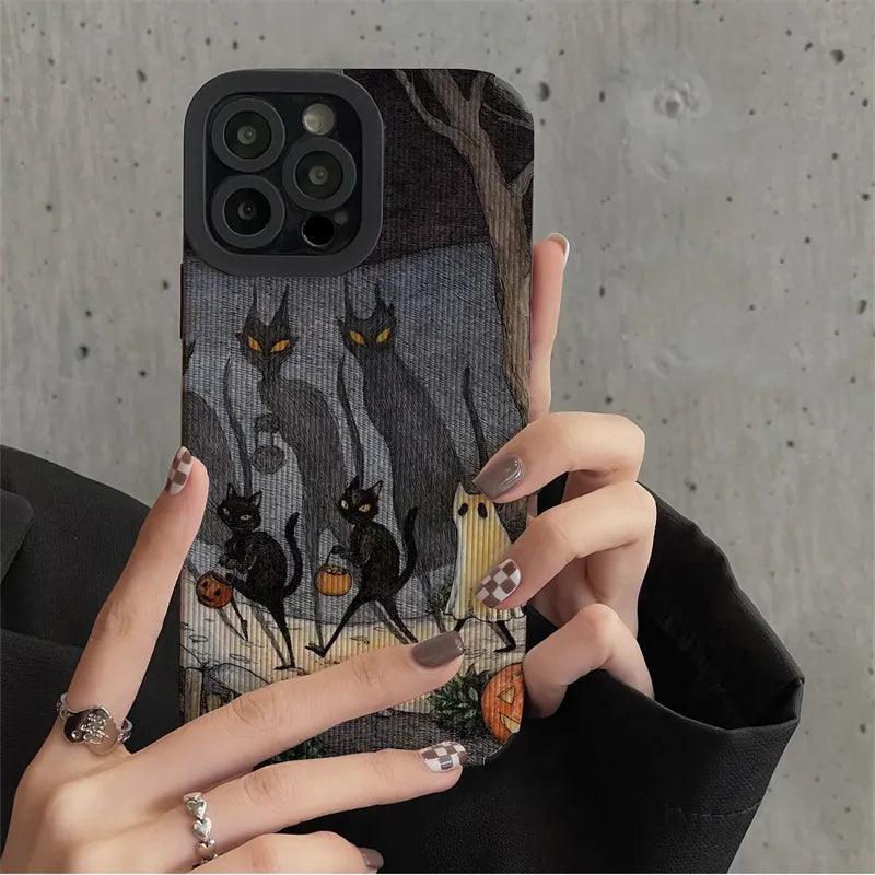 Dark Funny Monster Cat Fox Creative Phone Case For iPhone 15 14 13 11 12 Pro Max 7 8 Plus X XS Max XR Shockproof European Cover