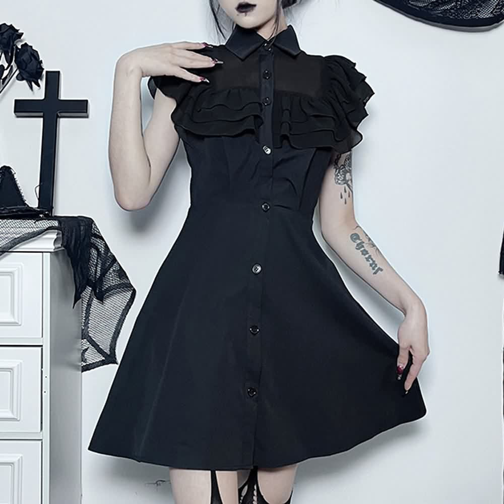 Dark Gothic Wednesday Mini Dress