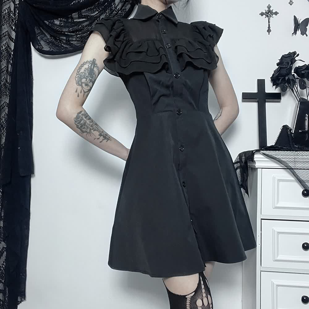 Dark Gothic Wednesday Mini Dress