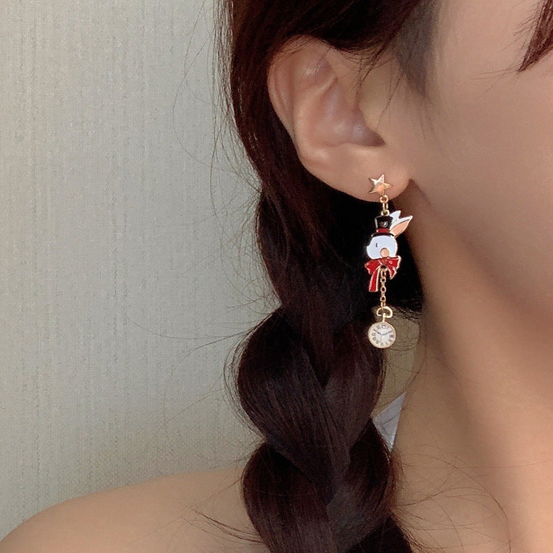 Cute Bunny Playing Card Earrings