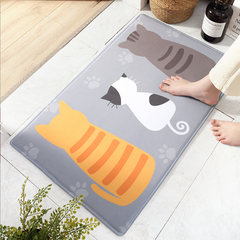 Flannel Cartoon Cat Paw Carpet