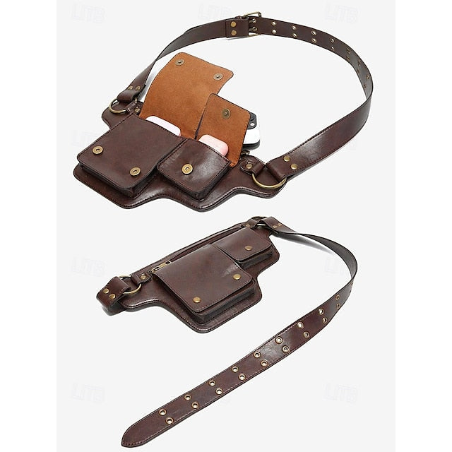 Bag Utility  with Vintage Belt Faux Leather