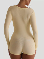 Ribbed Knit Long Sleeve Romper