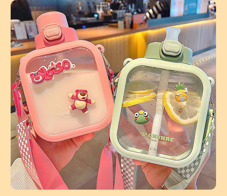 Cute Macaron Transparent Water Bottle (700ML)