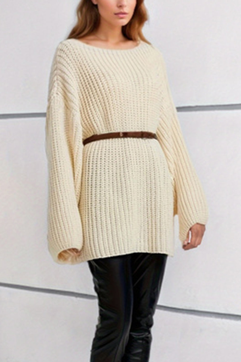 Dropped Shoulder Mini Sweater Dress