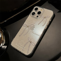 Pearl Bow Transparent Phone Case