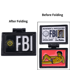 Fun Cartoon FBI Work Permit Pin