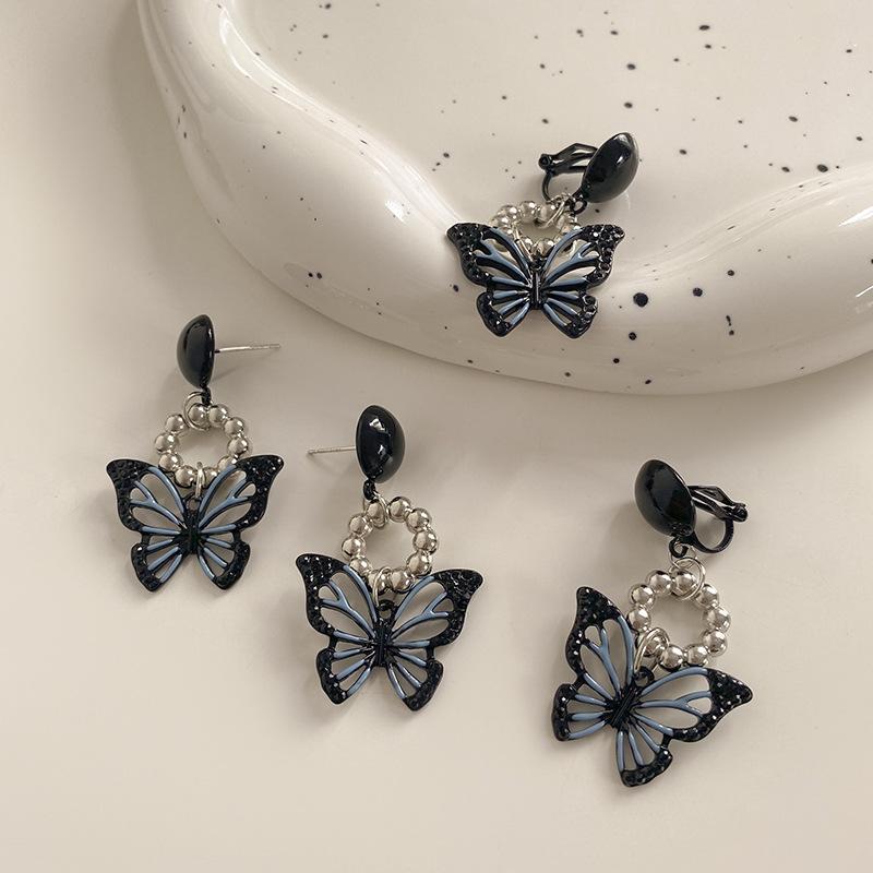 Cute Cool Black Butterfly Earrings